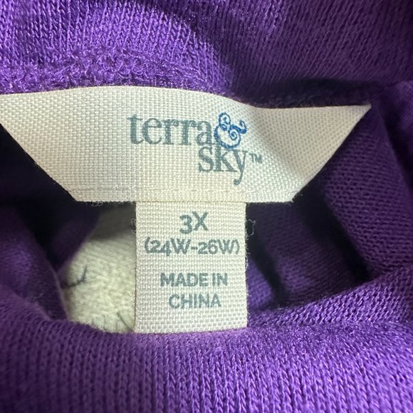 Terra & Sky Women's Size 3X  Slub Sharkbite Tunic Length Cowlneck Knit Top - Picture 8 of 9